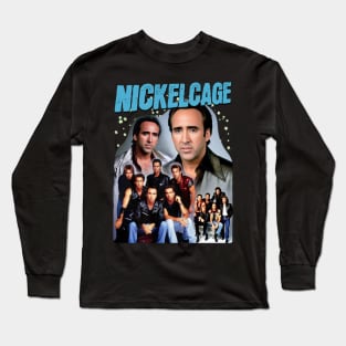 NICKELCAGE Boy Band Crossover PARODY Funny Retro 2000's Glamour Shot Band Tee Long Sleeve T-Shirt